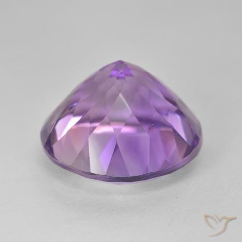 Amatista Violeta medio natural de 14.50 ct, Redondo, VVS