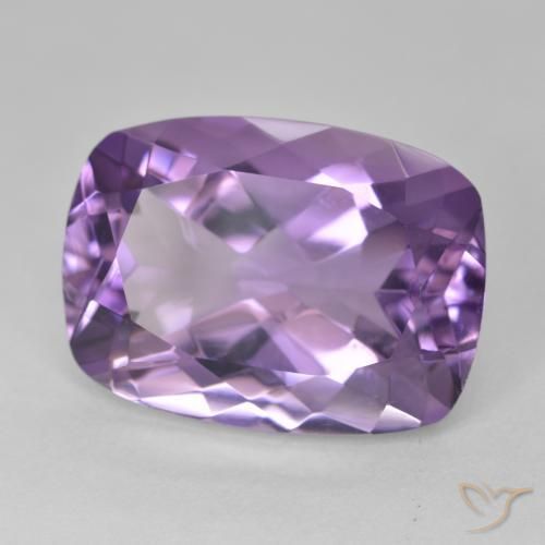 Amatista Medium Light Purplish-Violet natural de 12.98 ct, Forma Cojín, VVS