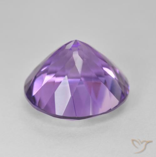 Amatista Violeta rosado medio natural de 14.12 ct, Redondo, VVS