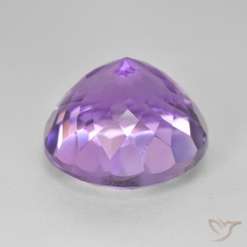 Amatista Violeta medio natural de 16.48 ct, Redondo, VVS