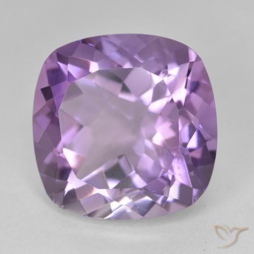 Amatista Violeta medio natural de 12.33 ct, Forma Cojín, VVS