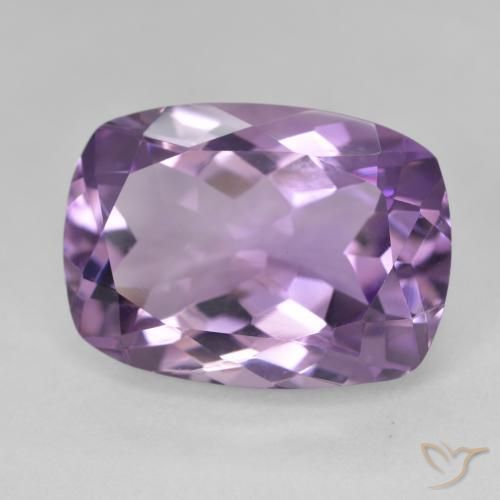 Amatista Violeta medio natural de 13.11 ct, Forma Cojín, VVS