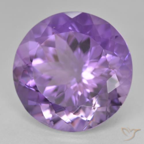 Amatista Violeta oscuro natural de 25.46 ct, Redondo, VVS