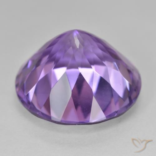 Amatista Violeta oscuro natural de 25.46 ct, Redondo, VVS