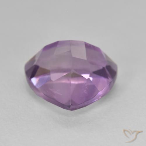 Amatista Violeta grisáceo natural de 3.21 ct, Trillón, VS