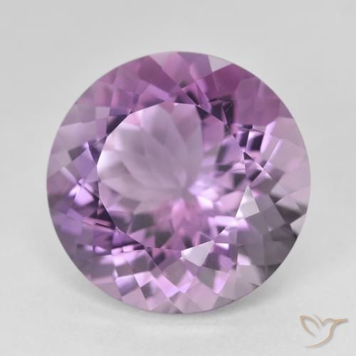 Amatista Violeta medio natural de 13.56 ct, Redondo, VVS