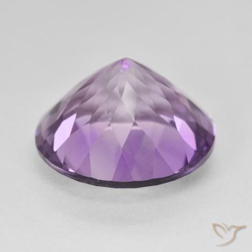 Amatista Violeta medio natural de 13.56 ct, Redondo, VVS