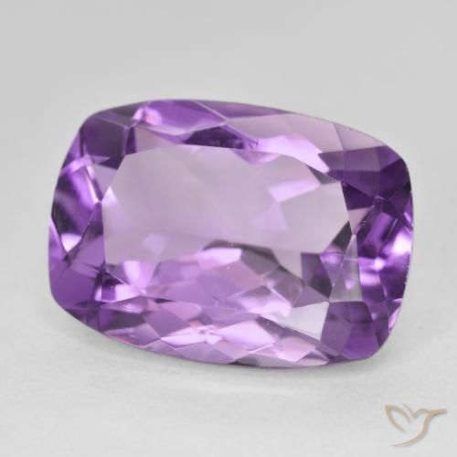Amatista Medium Light Purplish-Violet natural de 13.17 ct, Forma Cojín, VVS