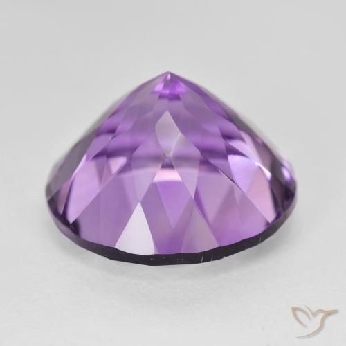 Amatista Violeta oscuro natural de 14.30 ct, Redondo, VVS