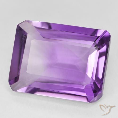 Amatista Violeta púrpura medio natural de 18.23 ct, Corte Octágono / Esmeralda, VVS
