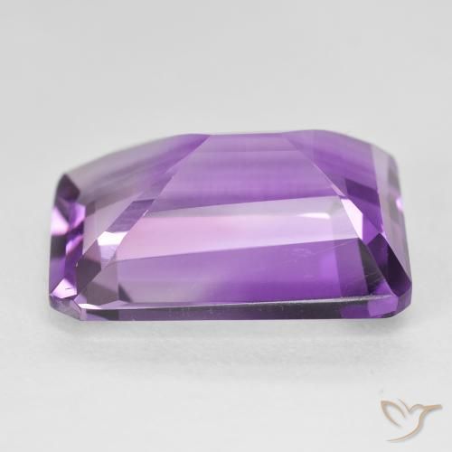 Amatista Violeta púrpura medio natural de 18.23 ct, Corte Octágono / Esmeralda, VVS