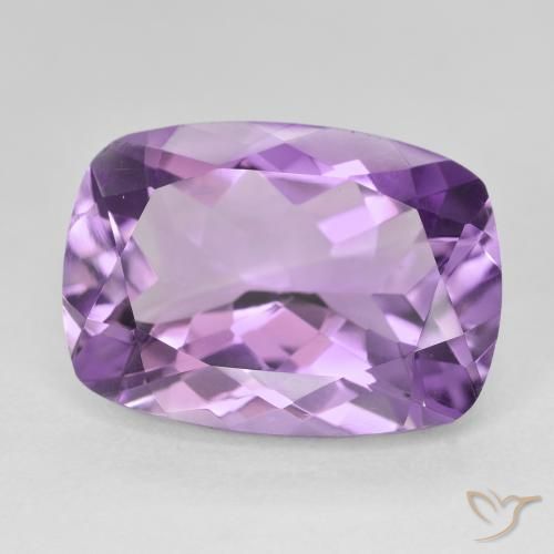 Amatista Medium Light Purplish-Violet natural de 12.02 ct, Forma Cojín, VVS