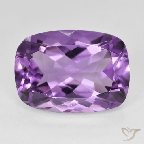 12.87ct Natural Medium Light Purplish-Violet Amatista, Forma Cojín, VVS