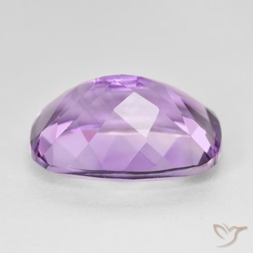 Amatista Medium Light Purplish-Violet natural de 12.87 ct, Forma Cojín, VVS