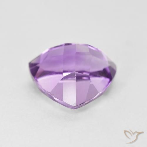 Amatista Violeta rosáceo medio natural de 3.16 ct, Trillón, VS