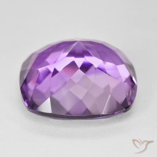 Amatista Violeta rosáceo oscuro natural de 19.90 ct, Forma Cojín, VVS-VS