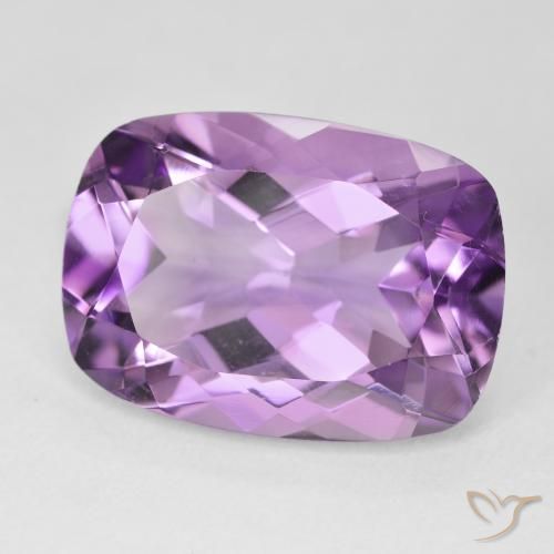 Amatista Violeta rosado natural de 12.54 ct, Forma Cojín, VVS