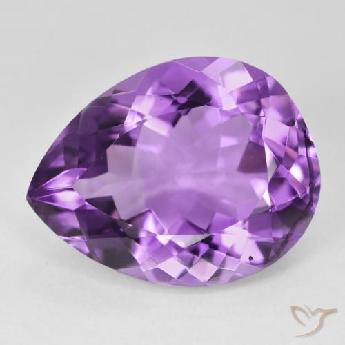 Amatista Medium Dark-Violet natural de 16.83 ct, En forma de pera, VVS
