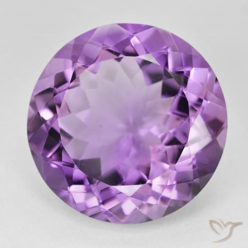 Amatista Violeta rosado natural de 23.25 ct, Redondo, VVS