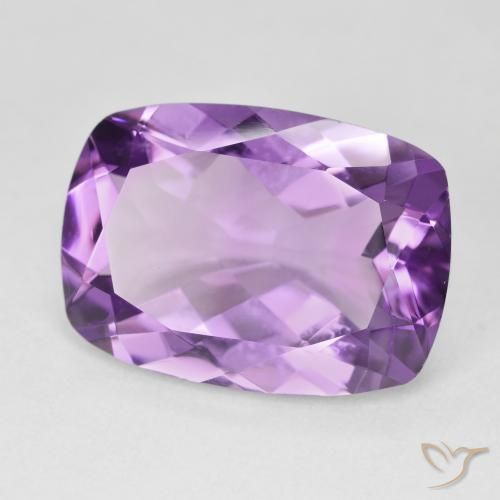 Amatista Violeta rosado natural de 11.71 ct, Forma Cojín, VVS