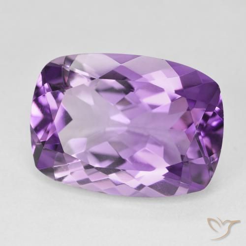 Amatista Violeta rosado natural de 12.63 ct, Forma Cojín, VVS