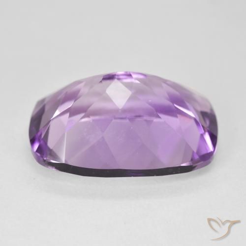 Amatista Violeta rosado medio natural de 12.30 ct, Forma Cojín, VVS
