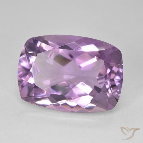 Amatista Violeta rosado medio natural de 13.24 ct, Forma Cojín, VVS