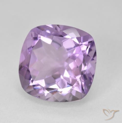 Amatista Violeta rosado natural de 12.90 ct, Forma Cojín, VVS