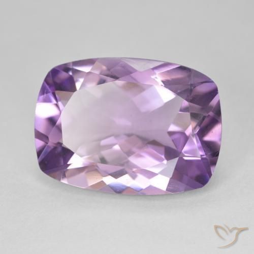Amatista Violeta rosado natural de 11.51 ct, Forma Cojín, VVS