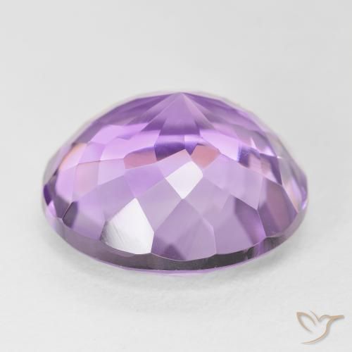 Amatista Violeta medio natural de 13.78 ct, Redondo, VVS