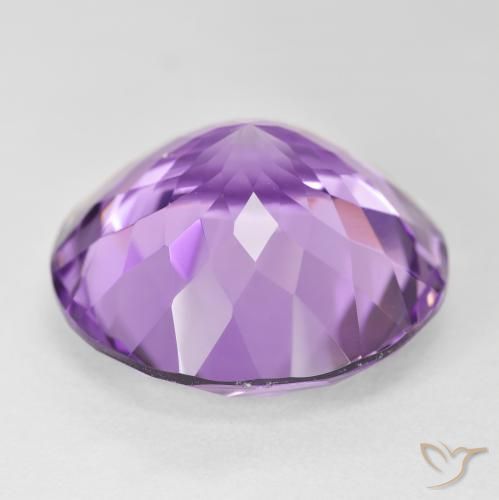 Amatista Violeta medio natural de 25.41 ct, Redondo, VVS