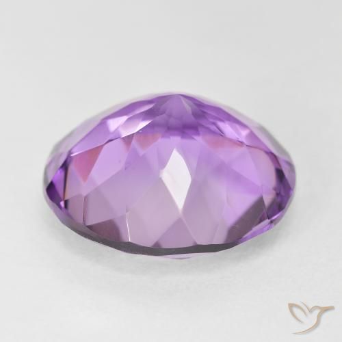 Amatista Violeta rosáceo medio natural de 10.14 ct, Redondo, VVS