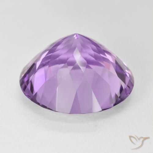 Amatista Violeta rosado medio natural de 12.28 ct, Redondo, VVS