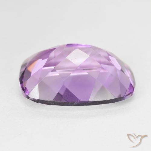 Amatista Violeta rosado medio natural de 11.90 ct, Forma Cojín, VVS