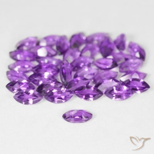 Gemas de Amatista Violeta medio natural de 5.38 ct, Marquesa, VS