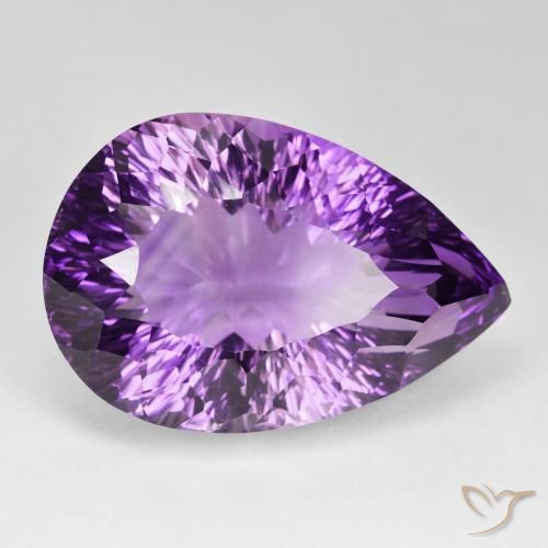 Amatista Violeta púrpura medio natural de 79.45 ct, En forma de pera, VVS