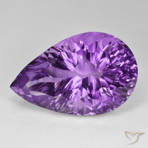 86.75ct Natural Violeta medio Amatista, En forma de pera, VVS