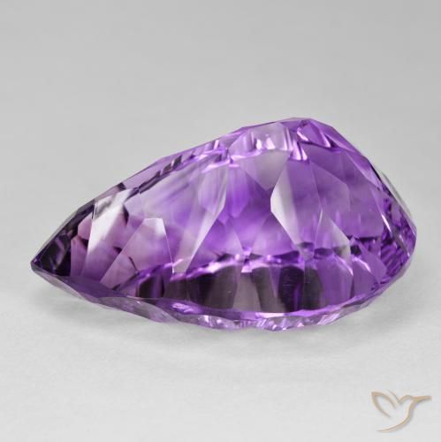 Amatista Violeta medio natural de 86.75 ct, En forma de pera, VVS