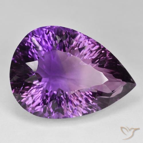 Amatista Violeta rosado intenso natural de 94.41 ct, En forma de pera, IF
