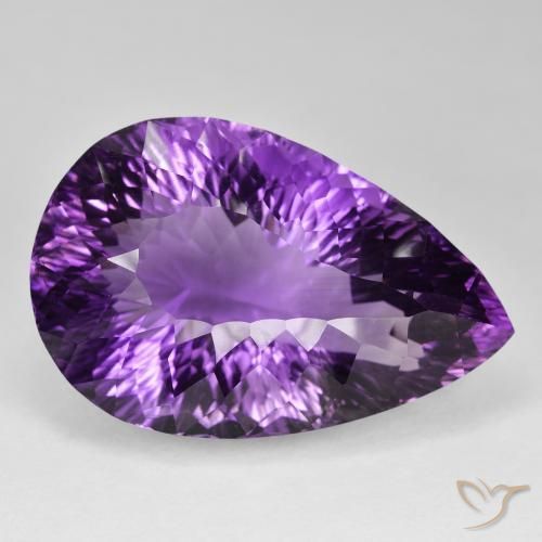 Amatista Violeta intenso natural de 93.36 ct, En forma de pera, VVS