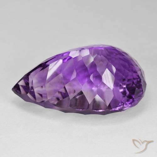 Amatista Violeta intenso natural de 93.36 ct, En forma de pera, VVS
