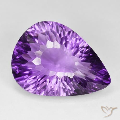 66.10ct Natural Violeta medio Amatista, En forma de pera, VVS-VS
