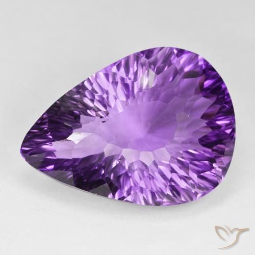 Amatista Violeta medio natural de 66.10 ct, En forma de pera, VVS-VS