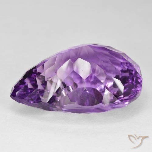 Amatista Violeta medio natural de 66.10 ct, En forma de pera, VVS-VS