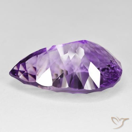 Amatista Violeta vívido natural de 64.82 ct, En forma de pera, IF