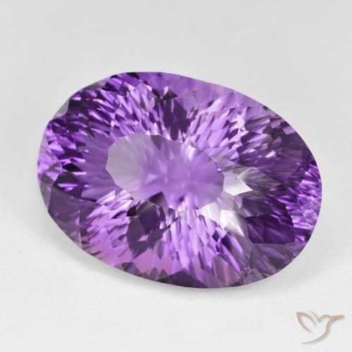 Amatista Violeta medio natural de 65.58 ct, Ovalada, VVS