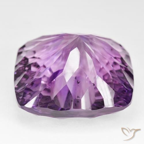Amatista Violeta rosáceo medio natural de 135.48 ct, Forma Cojín, VVS-VS