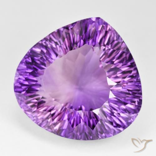 Amatista Medium Dark-Violet natural de 139.93 ct, En forma de pera, VVS