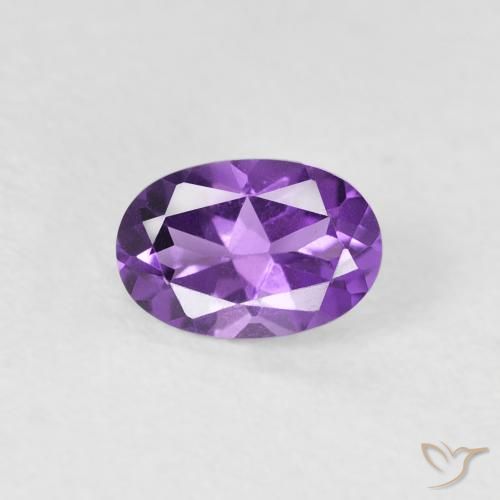 0.40ct Natural Violeta vívido Amatista, Ovalada, VVS-VS