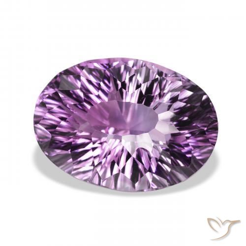 Amatista Violeta medio claro natural de 30.56 ct, Ovalada, VVS